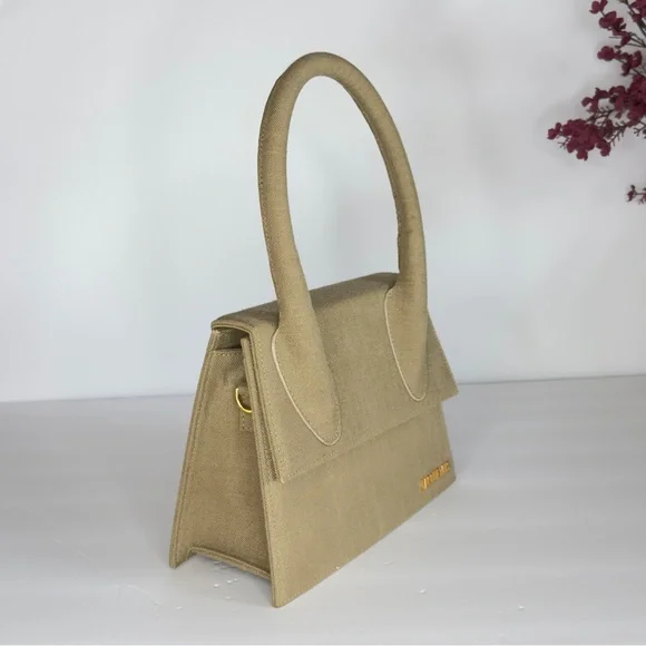 JACQUEMUS Le Chiquito Grand in Dark Linen & Jacquemus Navy Coin Card Zip Wallet - Picture 7 of 13